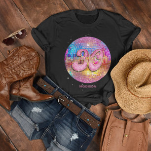T-shirt Fête d'anniversaire 30 ans Boule disco paillettes 