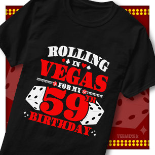 T-shirt Fête d'anniversaire 59 ans aux dés de casino à Veg