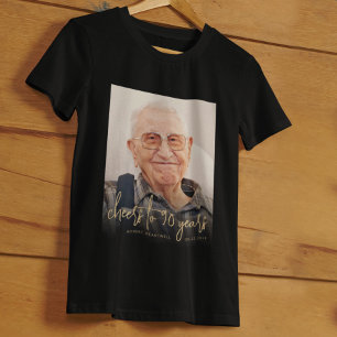 T-shirt Fête d'anniversaire 90 ans Photo personnalisée