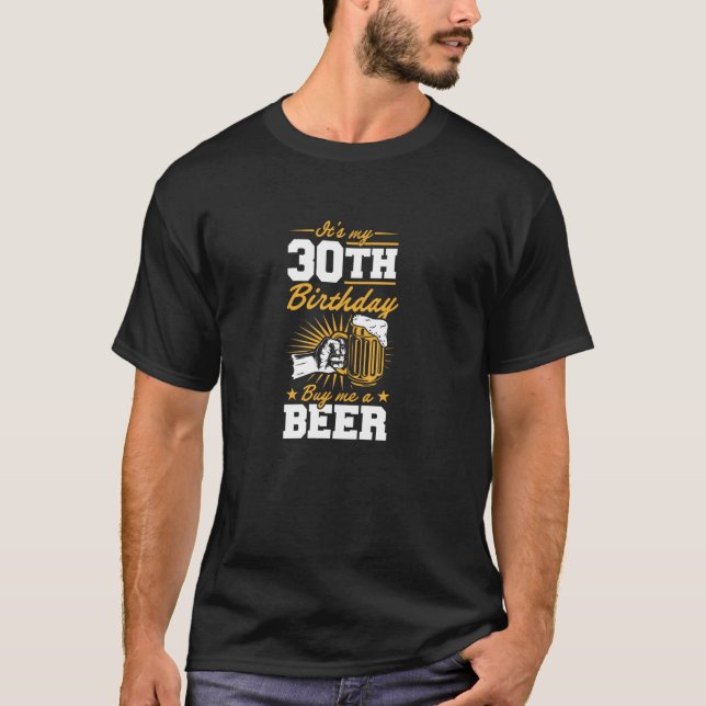 T-shirt Fête d'anniversaire au bar C'est mon 30e anniversa (Devant)