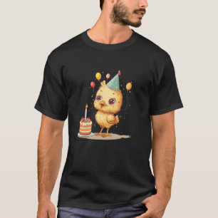 T-shirt Fête d'anniversaire avec gâteaux et chapeaux pour