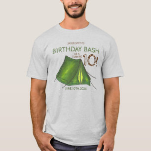 T-shirt Fête d'anniversaire Camp de bash Tente Sleepover C