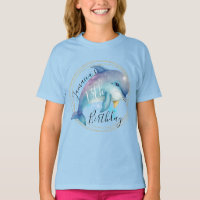 T-Shirt Fête d'anniversaire dauphin océan aquarell