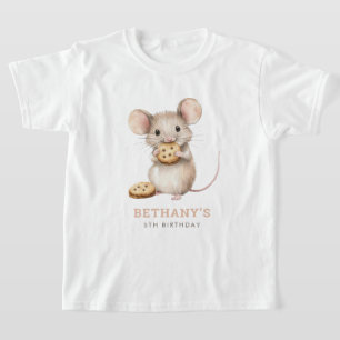 T-shirt Fête d'anniversaire de 5 ans de Souris Mignonne et