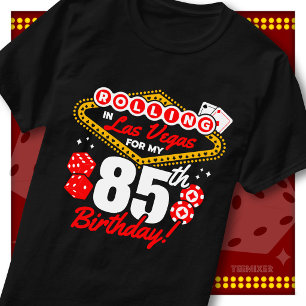 T-shirt Fête d'anniversaire de 85 ans au casino à Las Vega