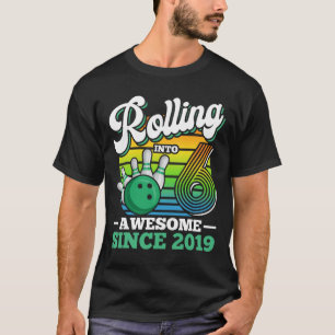 T-shirt Fête d'anniversaire de bowling qui entre dans sa 6