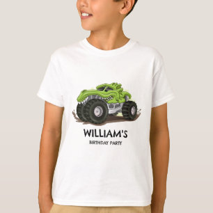 T-shirt Fête d'anniversaire de camion monstre minimale pou