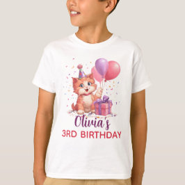 T-shirt Fête d'anniversaire de Kitty Cat