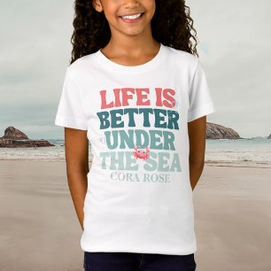 T-Shirt Fête d'anniversaire de la fille sirène sous la mer