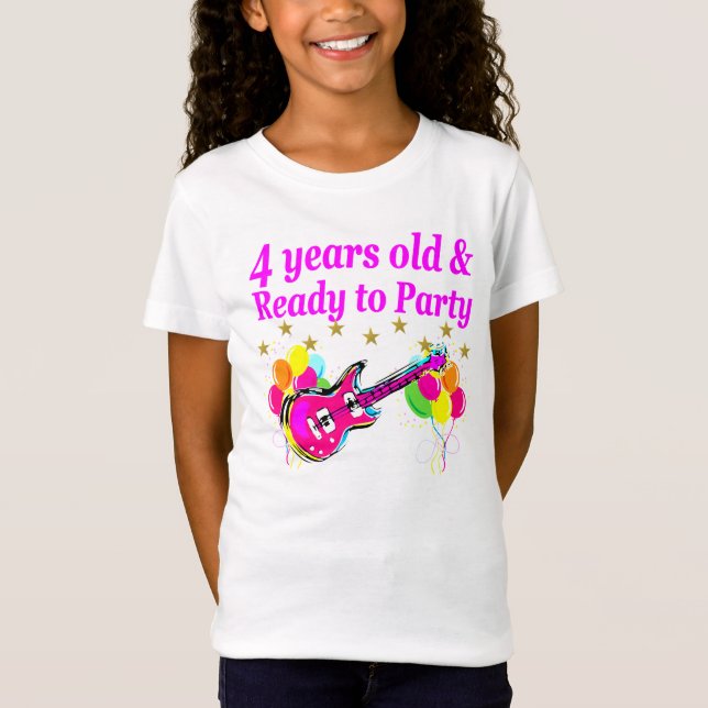 T-Shirt FÊTE D'ANNIVERSAIRE DE L'ÉTOILE DE ROCK 4 ANS (Devant)