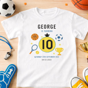 T-shirt Fête d'anniversaire de sports modernes pour garçon