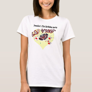 T-shirt Fête d'anniversaire de thème de casino de Las