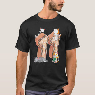T-shirt Fête d'anniversaire des chats 11 ans onze 11 ans c