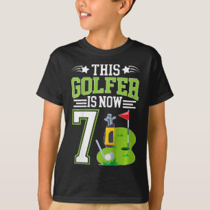 T-shirt Fête d'anniversaire des enfants 7 ans Golf Garçon
