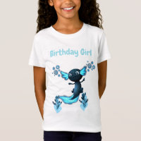 Fête d'anniversaire du néon bleu foncé Axolotl