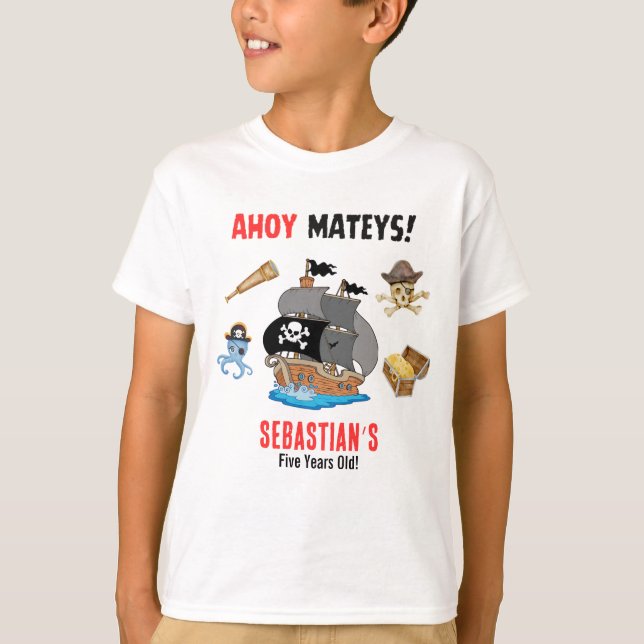 T-shirt Fête d'anniversaire du Pirate (Devant)