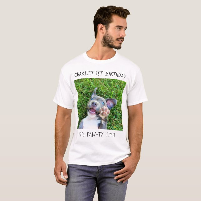 T-shirt Fête d'anniversaire faite sur commande (Devant entier)