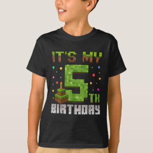 T-shirt Fête d'anniversaire garçon enfant C'est mon 5ème a