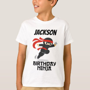 T-shirt Fête d'anniversaire Ninja Nom personnalisé