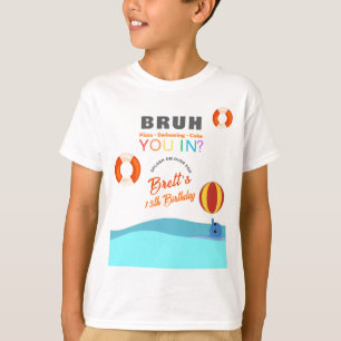 T-shirt Fête d'anniversaire piscine Bruh pour enfants