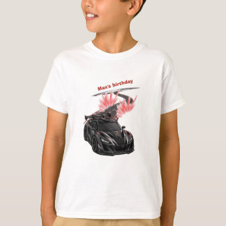 T-shirt Fête d'anniversaire pour enfants avec voiture de s