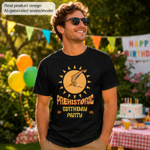 T-shirt Fête d'anniversaire Ptérodactyle Rétro Soleil Dino