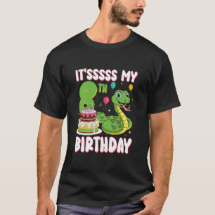 T-shirt Fête d'anniversaire Python pour enfants de 8 ans s