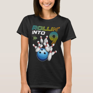 T-shirt Fête d'anniversaire rétro de bowling en roulant da