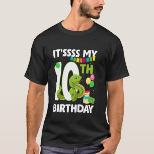 T-shirt Fête d'anniversaire serpent 10 ans pour un amateur