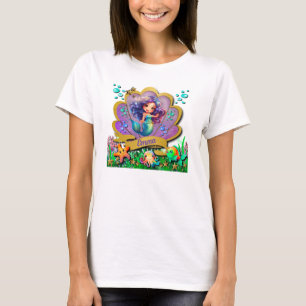 T-shirt Fête d'anniversaire sous la mer et fille sirène
