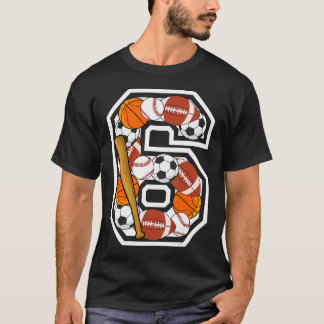 T-shirt Fête d'anniversaire sportive pour 6 ans