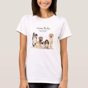 T-shirt Fête de baby shower Chien aquarelle maman à venir