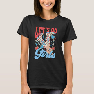 T-shirt Fête de Bachelorette Let's Go Girls 4 Juillet Patr