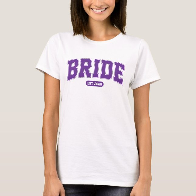 T-shirt Fête de Bachelorette Mariée Sportive Violet Royal (Devant)