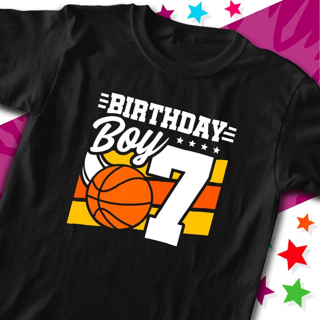 T-shirt Fête de basket-ball de 7 ans thème 7e anniversaire (Créateur téléchargé)