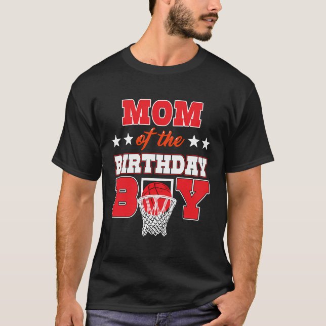 T-shirt Fête De Basketball Maman De L'Anniversaire Garçon  (Devant)