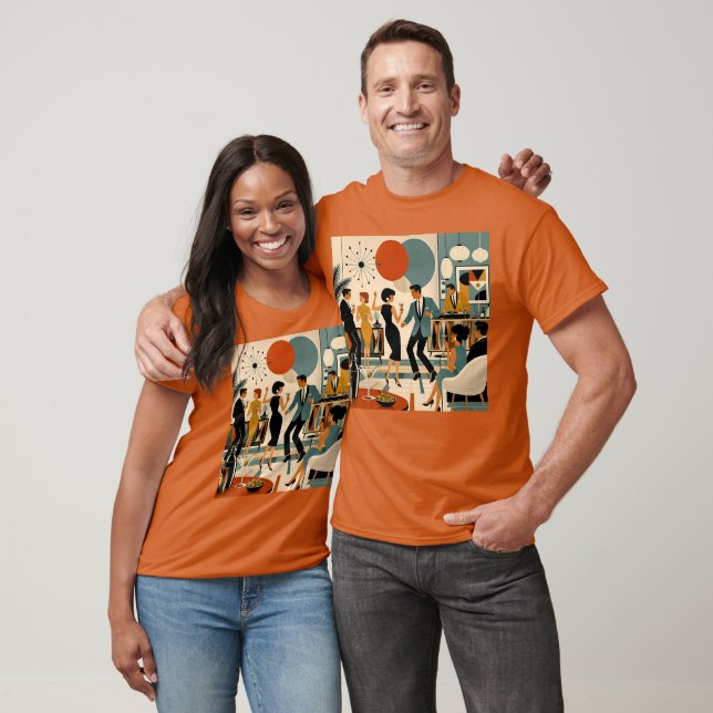 T-shirt Fête de danse martini branchée milieu du siècle mo (Unisexe)