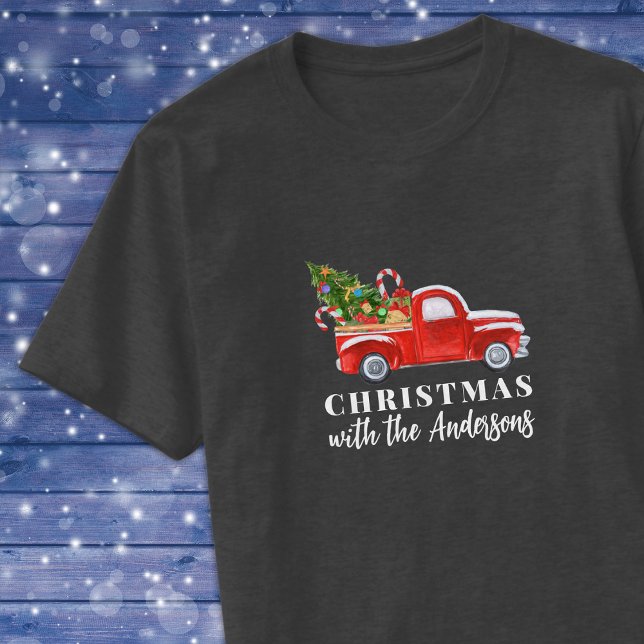 T-shirt Fête de famille de jumelage de camions rouges pers (Créateur téléchargé)
