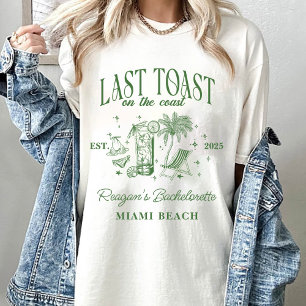 T-shirt Fête de Fiançailles Côtière Moderne Cocktail Vert