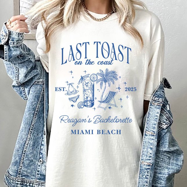 T-shirt Fête de Fiançailles de Bord de Mer Moderne Cocktai (Créateur téléchargé)