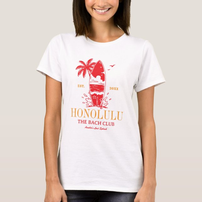T-shirt Fête de Fille Célibataire à la Plage Club de Surf  (Devant)