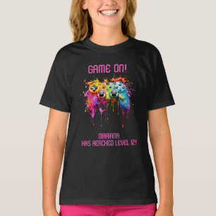 T-shirt Fête de jeu vidéo rose pour fille joueuse