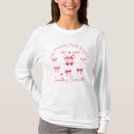 T-shirt Fête de jeune fille Coquette Rose Ruban Cerise 
