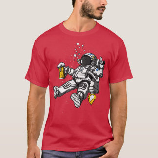 T-shirt Fête de la bière de l'astronaute spatial Funny Cos