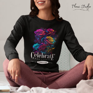 T-shirt Fête de la femme Moderne Vintage Fleur colorée