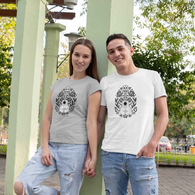 T-shirt Fête de la Guitare Florale du Design Mort (Créateur téléchargé)