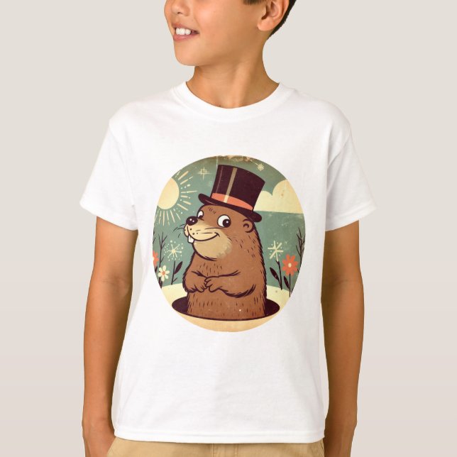 T-shirt Fête de la marmotte de fond Dapper (Devant)