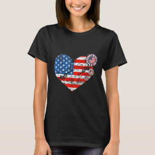 T-shirt Fête de la mémoire 4 juillet Cœur patriotique Indé