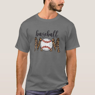 T-shirt Fête de la Mère du Léopard Maman de Baseball Soft