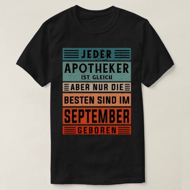T-shirt Fête de la pharmacie Né en septembre (Design devant)